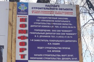 Генподрядчик строительства детской поликлиники в Фокинском районе Брянска — ООО СКФ «Комфорт»